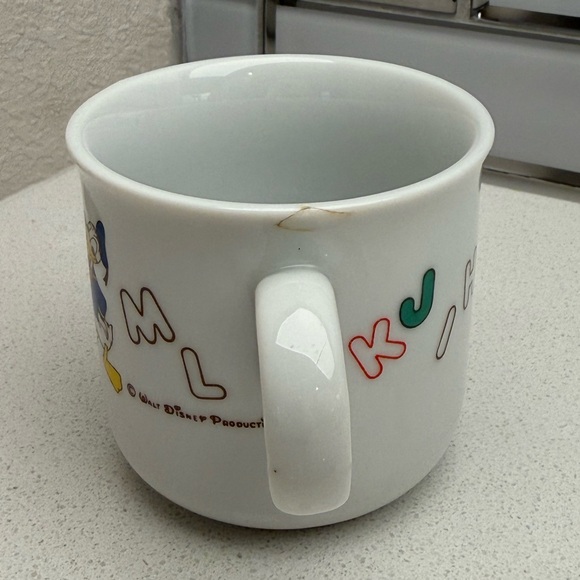 Vintage Walt Disney Productions Mickey Mouse Donald Duck Child Mug Porcelain - Picture 4 of 12